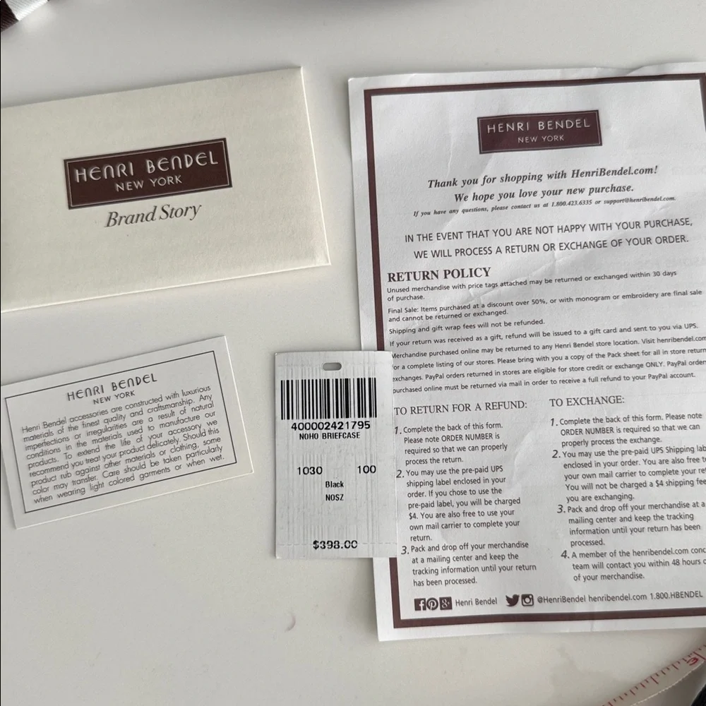 NEW Henri Bendel Noho Pebbled Briefcase - Picture 4 of 11